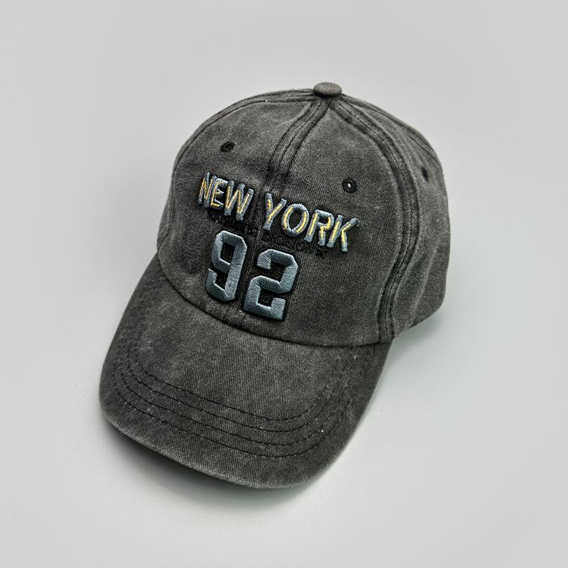 Embroidery Letter Wide Brim Baseball Cap Men And Women American Retro Retro Sunshade Fashion Cap