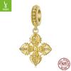 Gold Element Small Golden Buddha 925 Sterling Silver Accessories Vajra Pestle Swastika Diy Beaded Bracelet