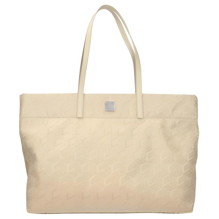 

MCM Large Tote Bag, Beige Himmel Monogram Nylon Handbag with Leather Handles, for Daily Commute Travel Shopping MWPDSTA02IW001 Basic Set (Bag+Dust Bag)