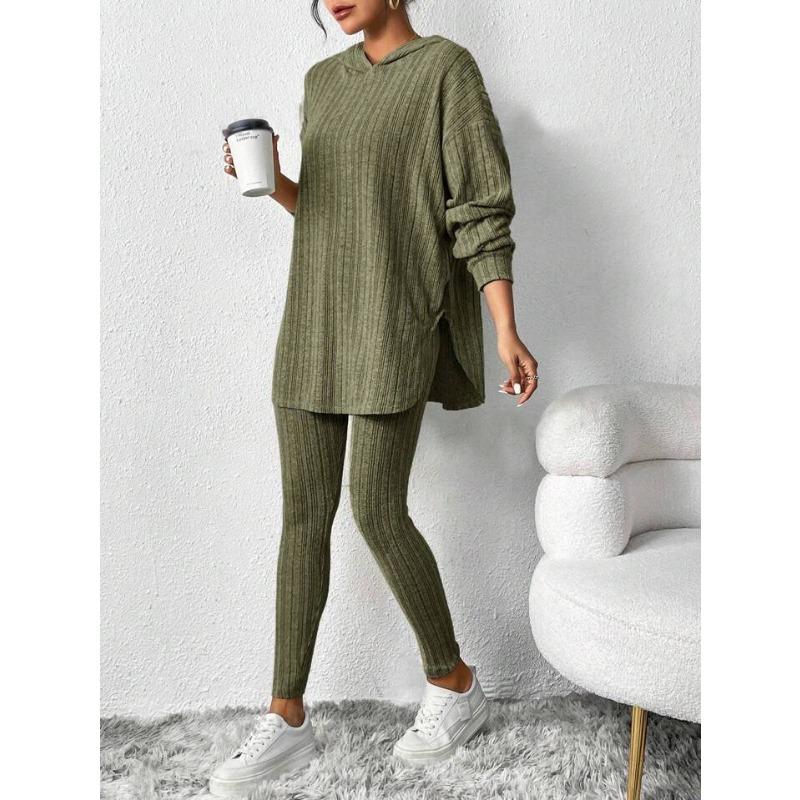 Fashionable Women's Two-piece Zipper Sweatshirt Wide-leg Sweatpants Casual Suit