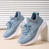 Toddler Girl/Boy High Top Stretch Sneakers, Breathable Knit, Soft Sole, Light Blue, 6.5–7 Years
