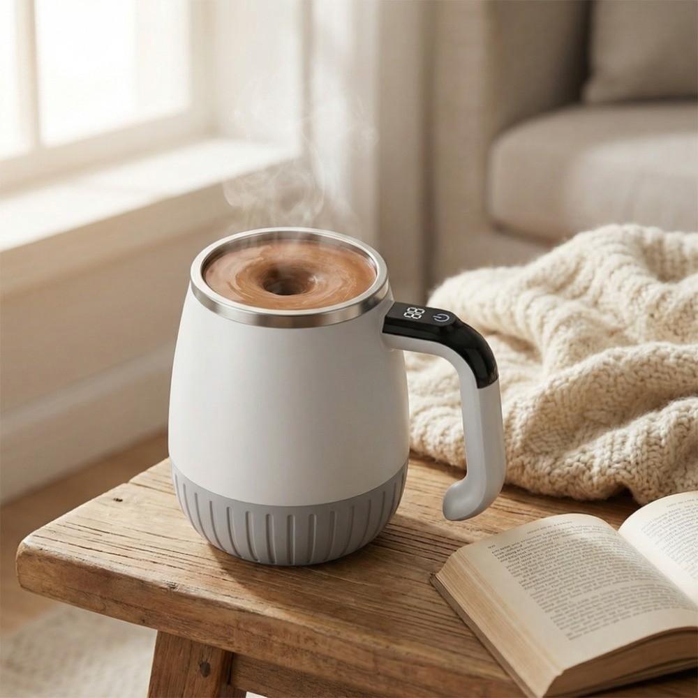 Smart Automatic Stirring Cup Temperature Display 316 Stainless Steel Electric Mixing Mug Magnetic Function Large Capacity