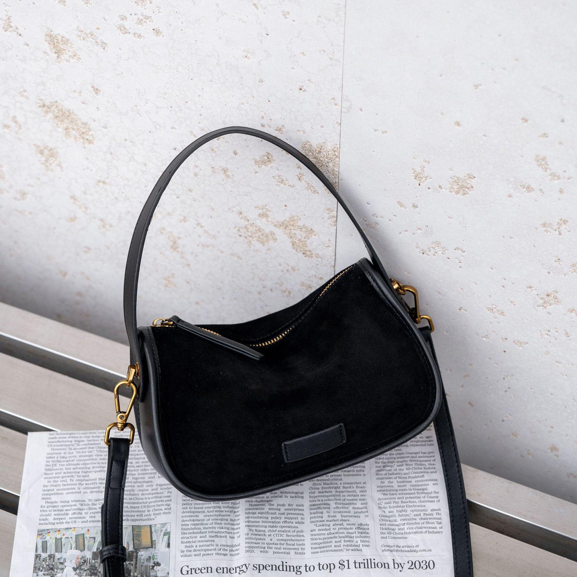 Genuine Matte Cowhide Women s Bag Autumn Winter Elegant Soft Ladies Handle Bag Fashi Versatile Shoulder Crossbody Handbag 22 x 10 x 15 cm чёрный 5850₽