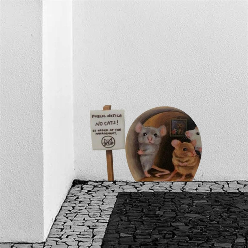 Mouse Stickers No Cats Scaredy Mice Mouse Hole Wall Sticker Decal Cute Novelty