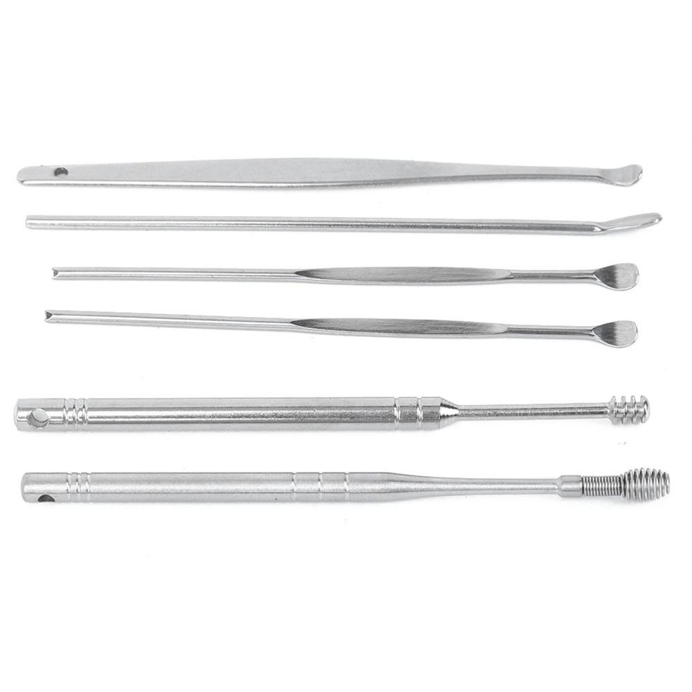 6 Pcs Stainless Steel Ear Wax Remover Widened Earwax Removal Kit Ear Cleaning Tool  Safe Cleaning