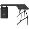L-Shaped Computer Desk Storage Drawer 143.5 x 143.5 x 76cm Black