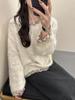 Women's Plus Size Shiny Gray Knit Sweater - Heavy Duty Autumn/Winter Base Layer for Chubby Girls - Light Luxury 2025