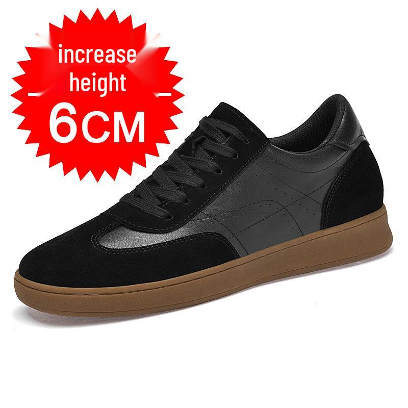 Men s 8cm Invisible Height-Boosting Breathable Korean-Style Lace-up Sports Shoes with Thick Sole - Casual Board Shoes 41