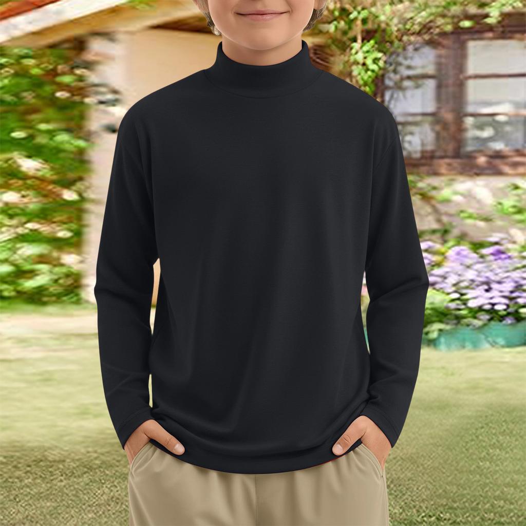 Boy And Girls Color Long Sleeved T-shirt Round Neck Color T-shirt