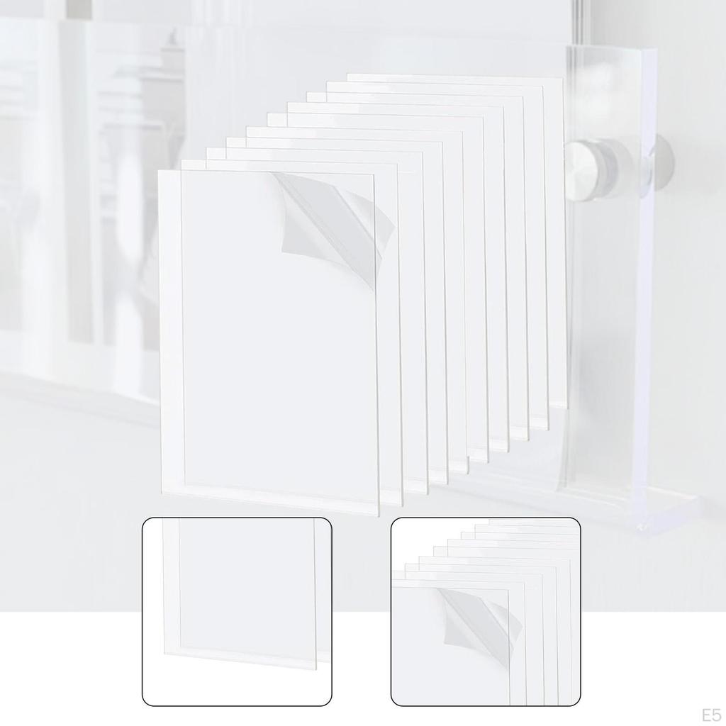 10 Stück Acrylplatte Transparente Paneele Flexibler Bilderrahmen Leicht zu schneiden für DIY-Bastelarbeiten