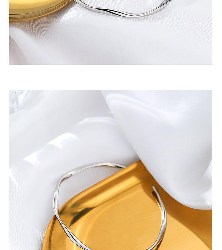 925 Sterling Silver Möbius Loop Open Bangle Women's Bracelet - Young, Light Luxury Design