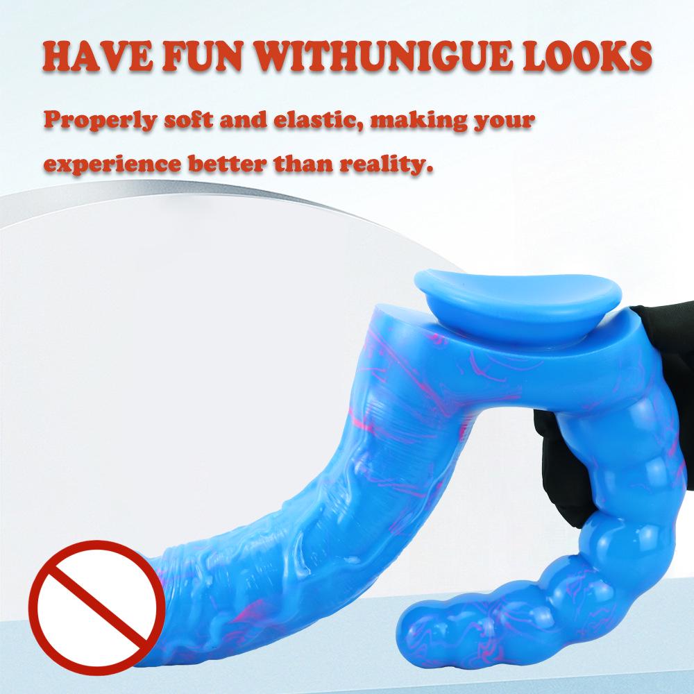 Extra-Large Dual-Headed Realistic Double Tube Dildo for Deep Insertion