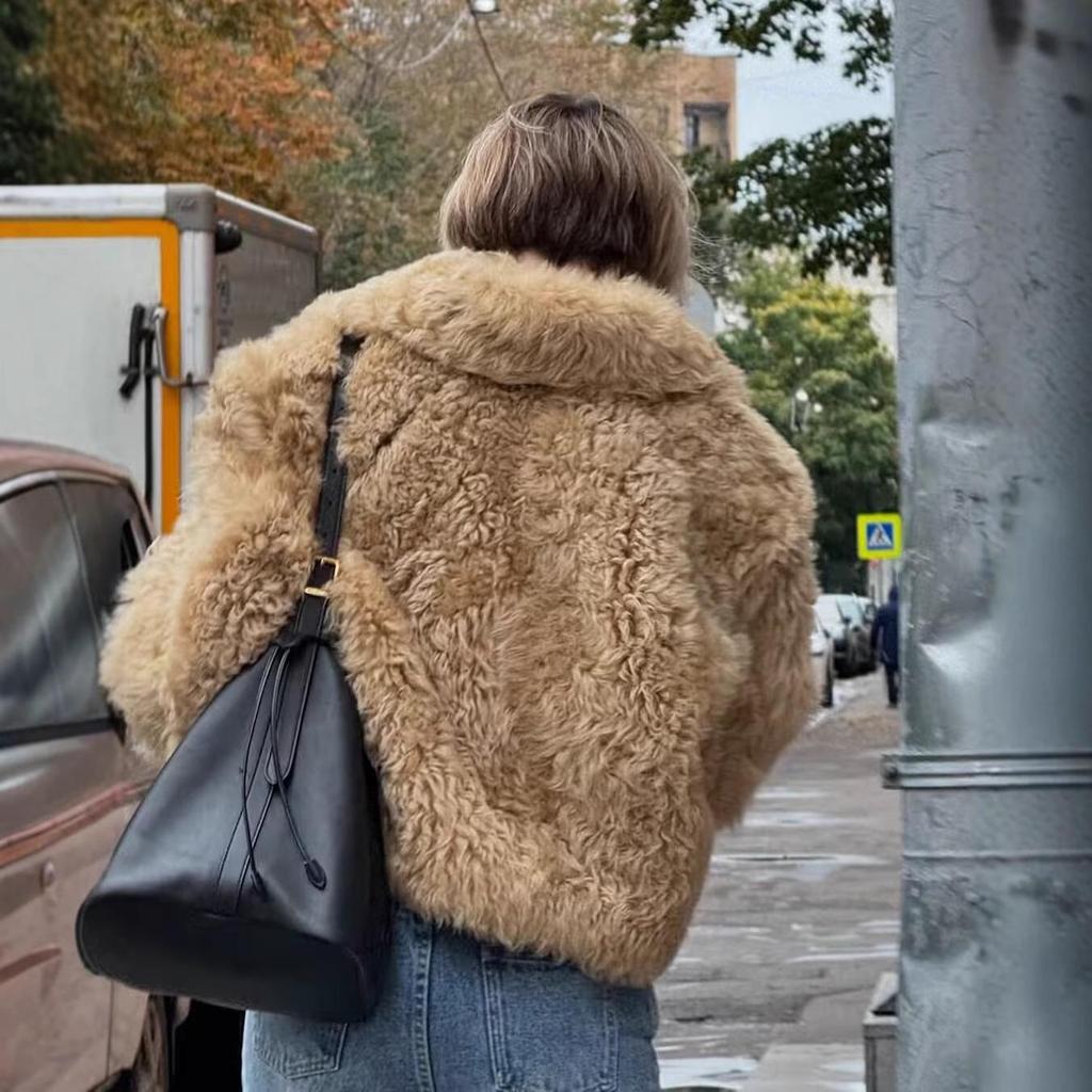 European and American Women's Casual Fur One-Piece Coat