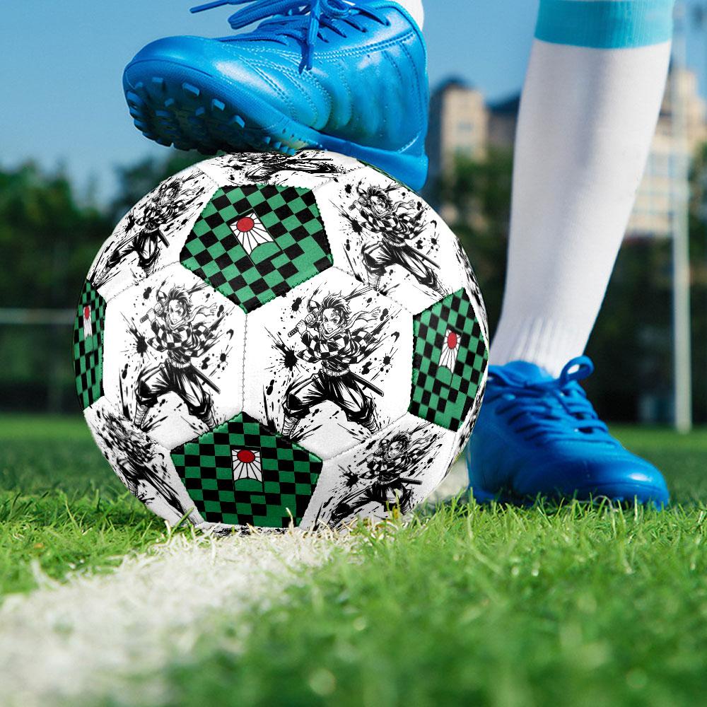 1pc Demon Slayer Kimetsu No Yaiba Soccer Ball Size 5 Indoor Soccer Ball Fashion Colorful Backyard Game - Great For Sports Fans Gift HE21