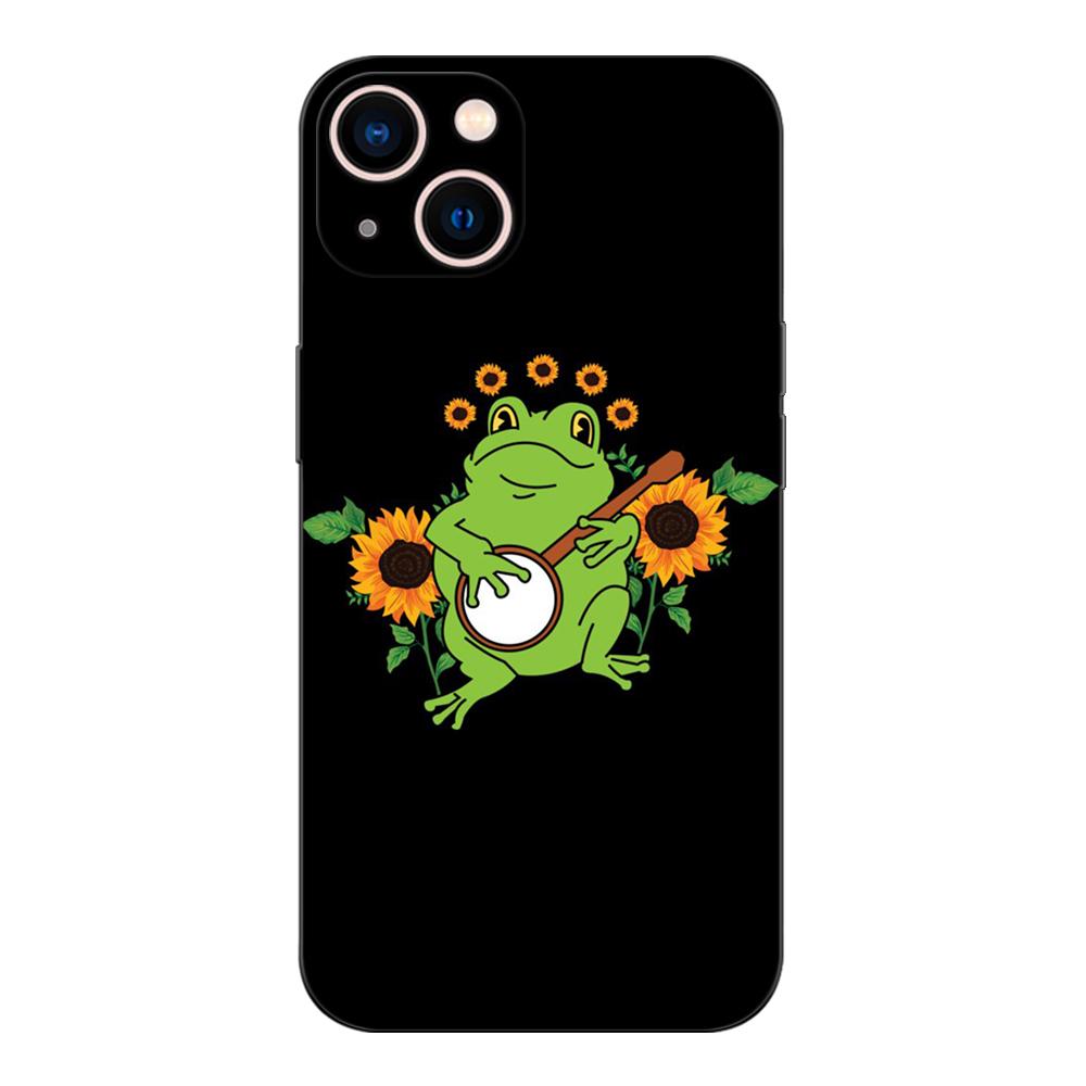 Black Tpu Case For OPPO A11S A15 A15S A16 A16S A16K A16E K3 K10 K9S ACE2 5G Kawaii Frog Mushroom