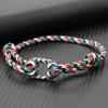 Handmade Ethnic String Bracelet For Men Sliding Adjustable Nautical Wrap Braslet With Stainless Steel Outdoor Cycling Braclet