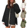 Jachetă puffer matlasată ușoară pentru femei, de iarnă, casual, outerwear, cu mânecă lungă, nasturi, căptușită, cu buzunare