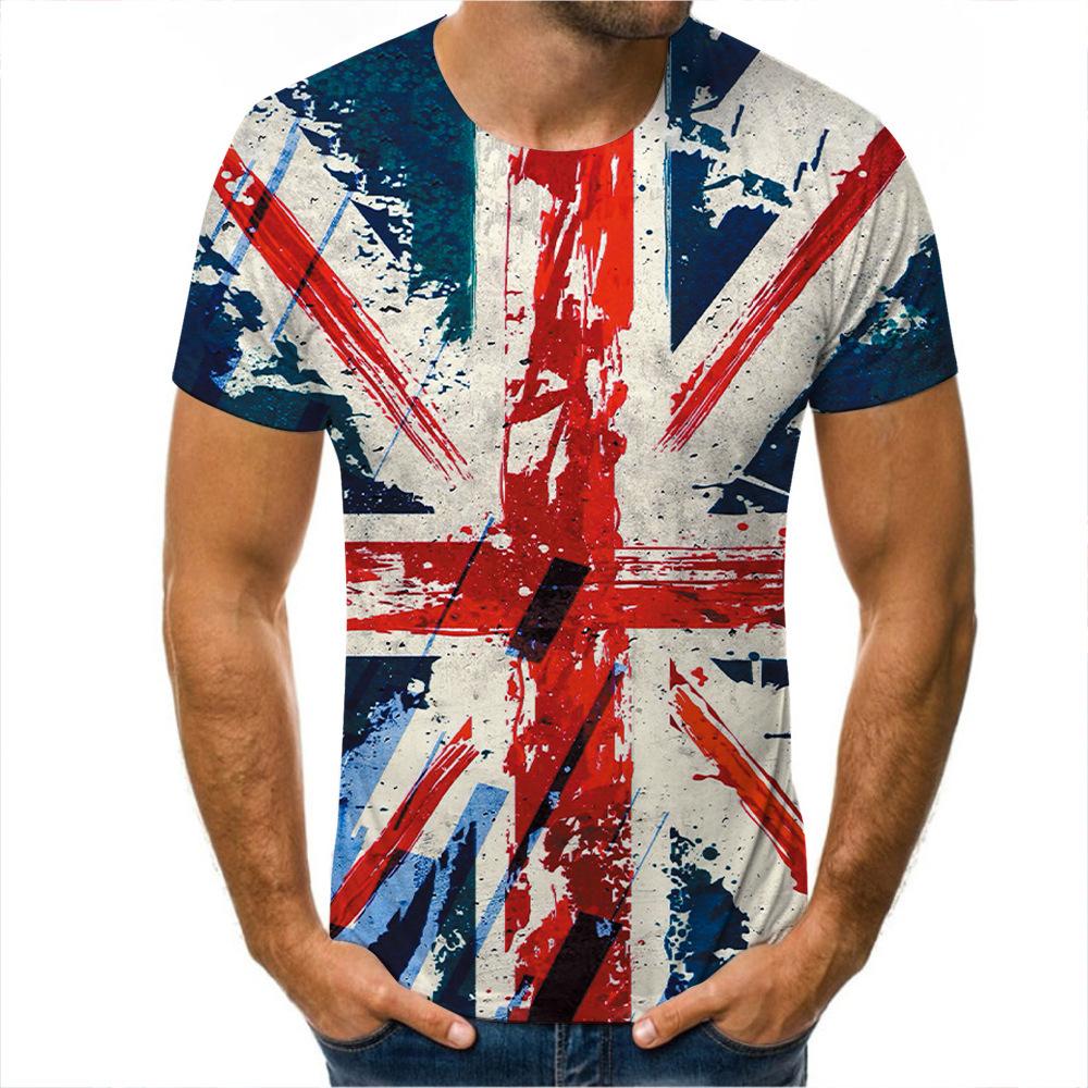 Men Summer Outfit Tee 3D Flag Money Print T Shirt Casual O Neck Short Sleeve Loose Tops Breathable Sportwear T Shirts