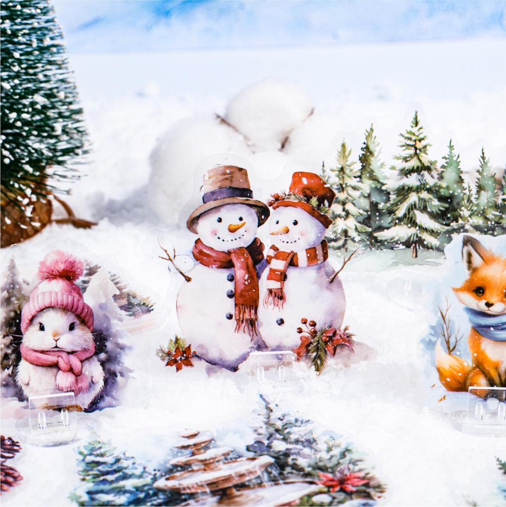 Winter Schnee DIY Collage Aufkleber - Weihnachten Journal Pack