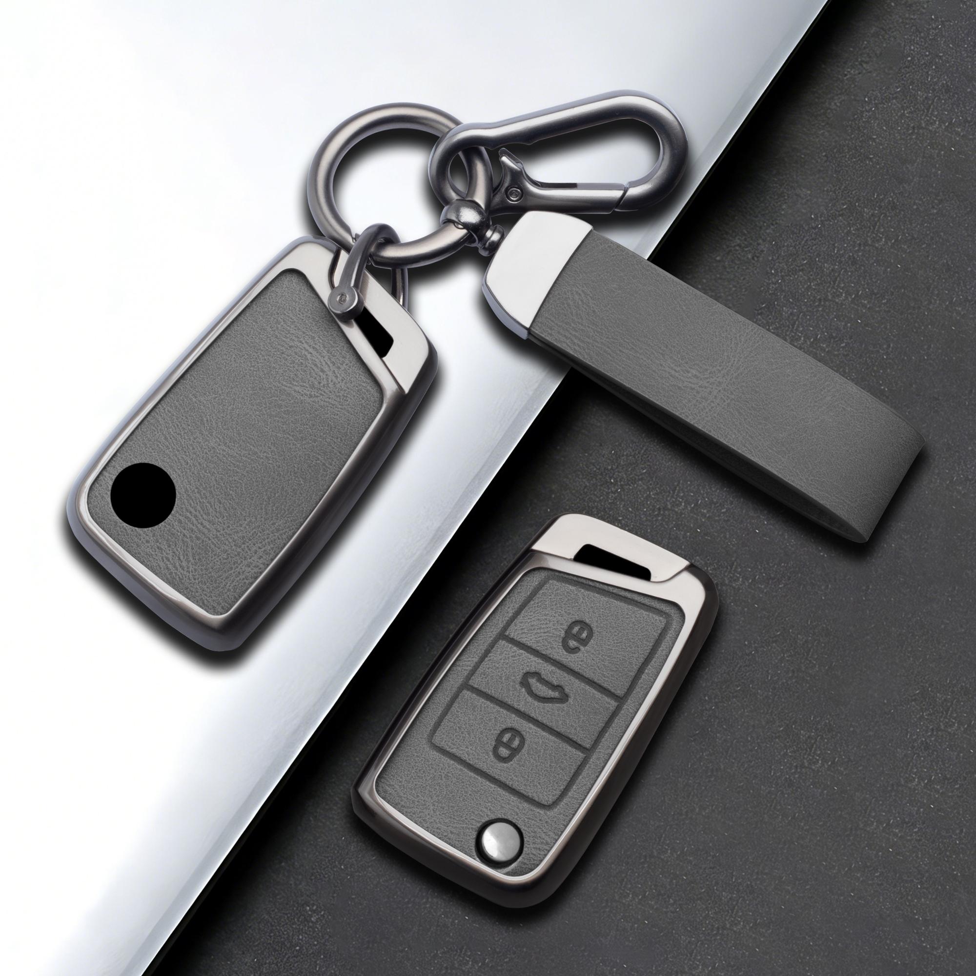 Für Volkswagen Vw Golf 7 Alltrack Mk7 Tiguan Seat Ateca Leon Ibiza Skoda Octavia 4-Tasten Legierung Auto Schlüsselanhänger Hülle Schale Fob gray