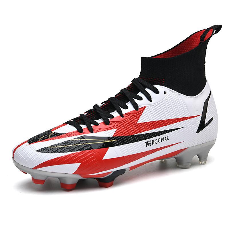 New Football Shoes, Boys' High-top Long Nails, Young and Middle School Students' Competition Training Shoes, Large Size.