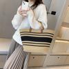 Muzhilun Women's Woven Straw Bag, Large Woven Bag, Handmade Woven Basket with Handles, Bamboo Tote Bag for Summer Beach, Beach Basket with Handles,