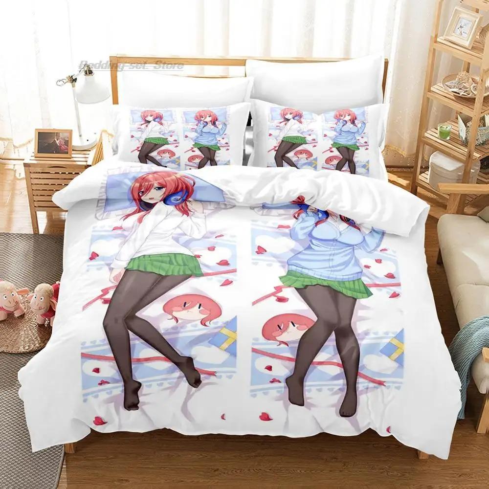 The Quintessential Quintuplets Bedding Set Single Twin Full Queen King Size Bed Set Aldult Kid Bedroom Duvetcover Sets 3D Anime