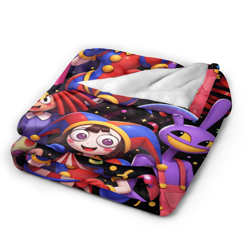 A-Amazing D-Digital C-Circus T-Tadc Flannel Blanket Girl  Comfortable Bedding Throws Winter Couch Chair Bedspread Sofa Bed Cover