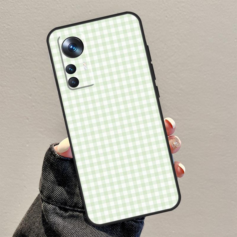 Pastell-Karo-Hülle für Xiaomi 13 Pro 11T 12T 12 Lite 12X POCO F5 Pro X3 X5 M6 Pro X4 F4 GT F3 M5s Funda
