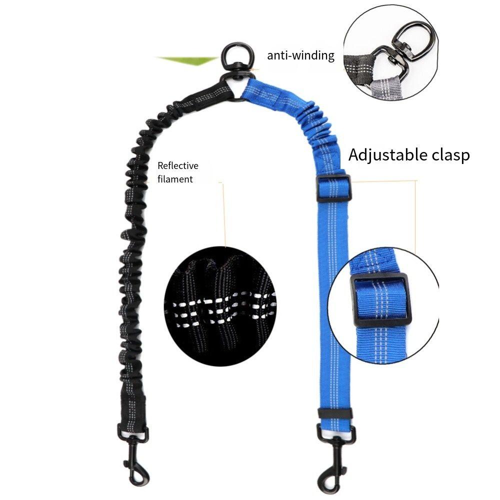 2 in 1 Two Dog Lead 360° Swivel Two Dog Traction Leash Nylon Double Dog Leash  for 2 Dogs