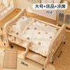 Solid Wood Dog Bed All-Season Pet House for Small & Medium Dog Teddy & Bichon Sleeping Sofa with Staircase Raised Dog House