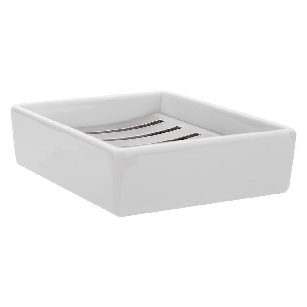 304 Stainless Steel Soap Case Holder Ceramic Soap Container for Bathroom Kitchen Use