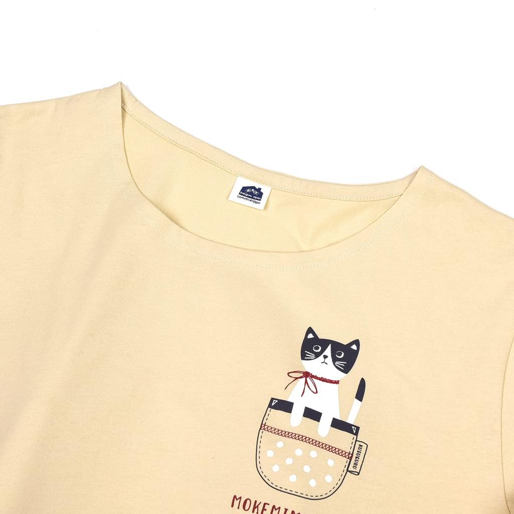 Sleeve with Mokemimi Cat Ears [Kusuguru Japan] 3/4 T-Shirt