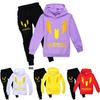 Messi Letter Print Cartoon Kids Hoodie And Pants Set With Cotton Fabric