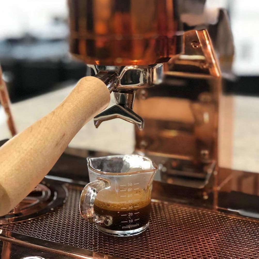 Cabilock Double Spouts Espresso Shot Glass Cup with Scale Temperature Resistant Glass Measuring Cup with Pouring Handle