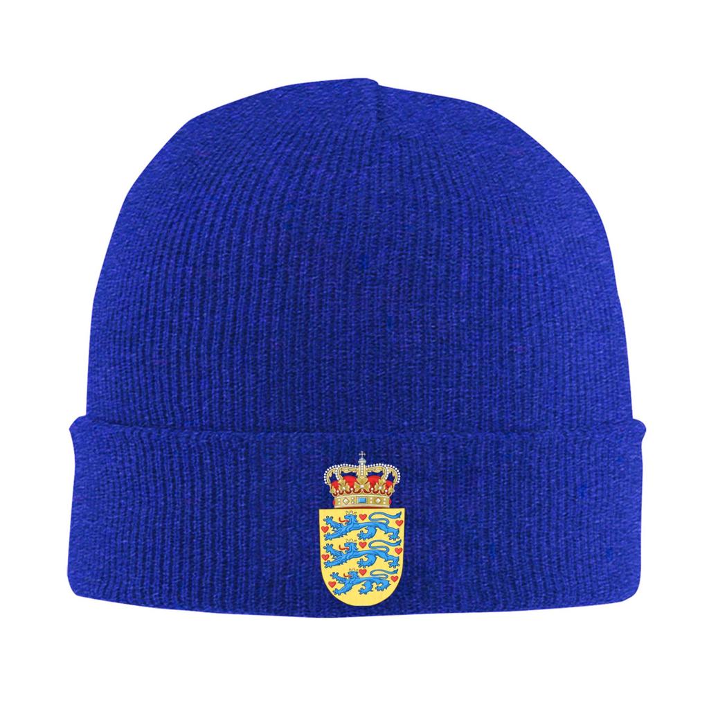 Wappen Dänemarks Mützen Beanie-Mützen Frühlingsmuster Skullies Beanies Hip Hop Unisex Damen Unisex Kpop Warme Mütze