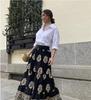 Women's Bohemian Floral High-Waisted A-Line Skirt - Spring/Summer Casual Beachwear