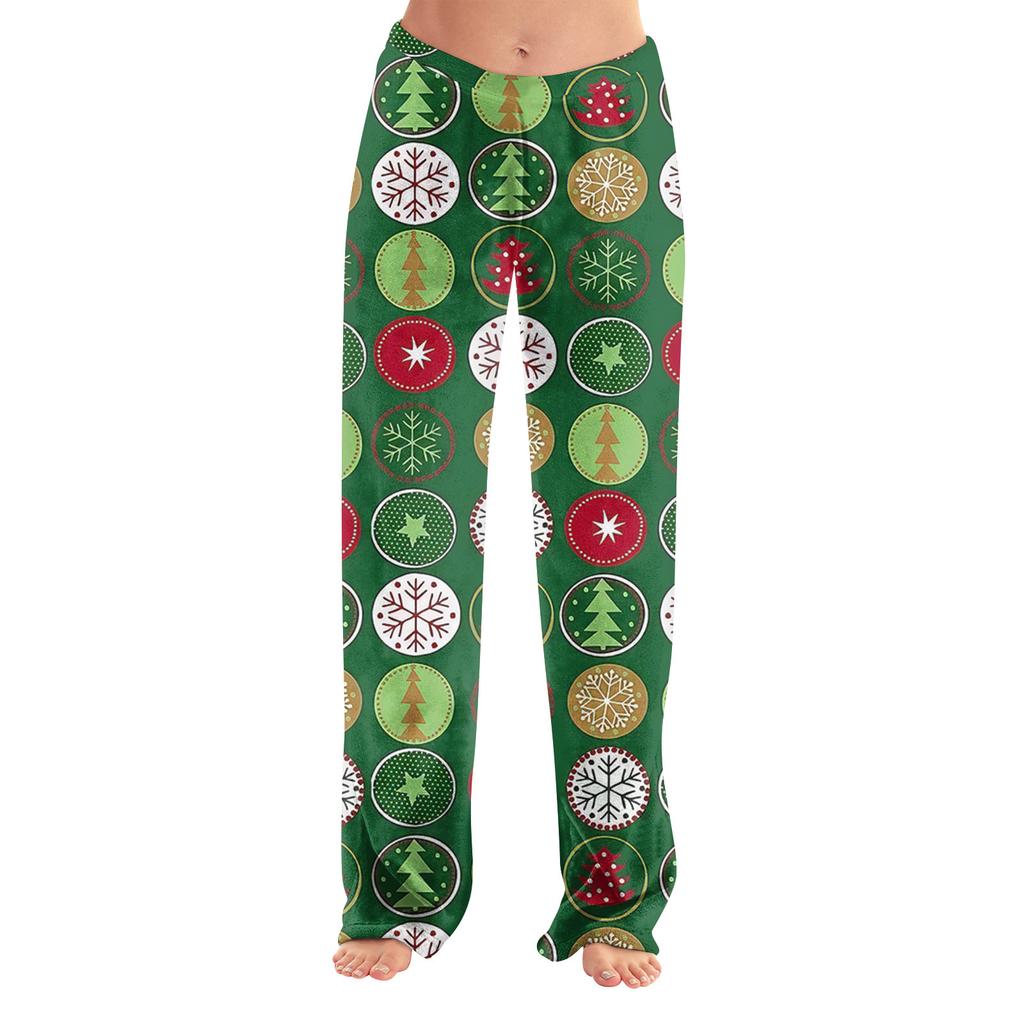 Women  Winter Plaid Pants Full Length Long Trousers Sports Pants