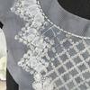 White Beaded Sequined Placket Front Collar Accessories Three-Dimensional Lace Flower Collar Decorative Neckline Source