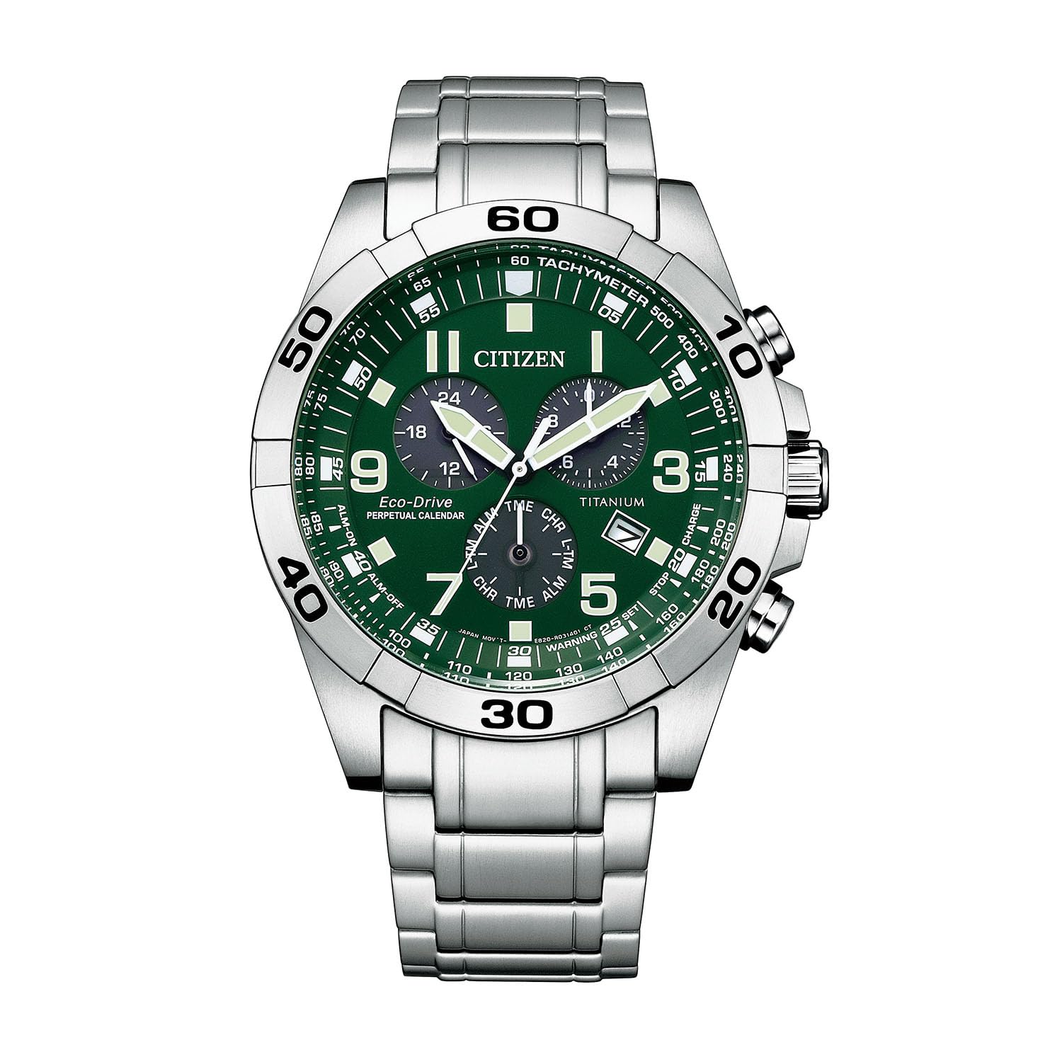 

Citizen Men s Eco-Drive Watch, 10 ATM Water Resistant, Green, Popular Overseas Model, BL5550-50X, Silver