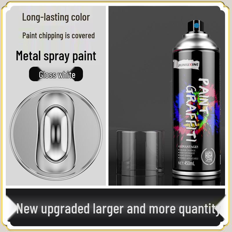 Rustproof Metallic Hand-Spray Paint: Anti-Corrosion, High-Temperature, Waterproof, White Refinishing for Rust Removal
