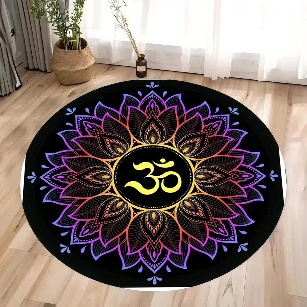 Vintage Bohemian Ethnic Style Circular Printed Carpet Carpets for Living Room Washroom Floor Mat Small Rugs for Bedroom