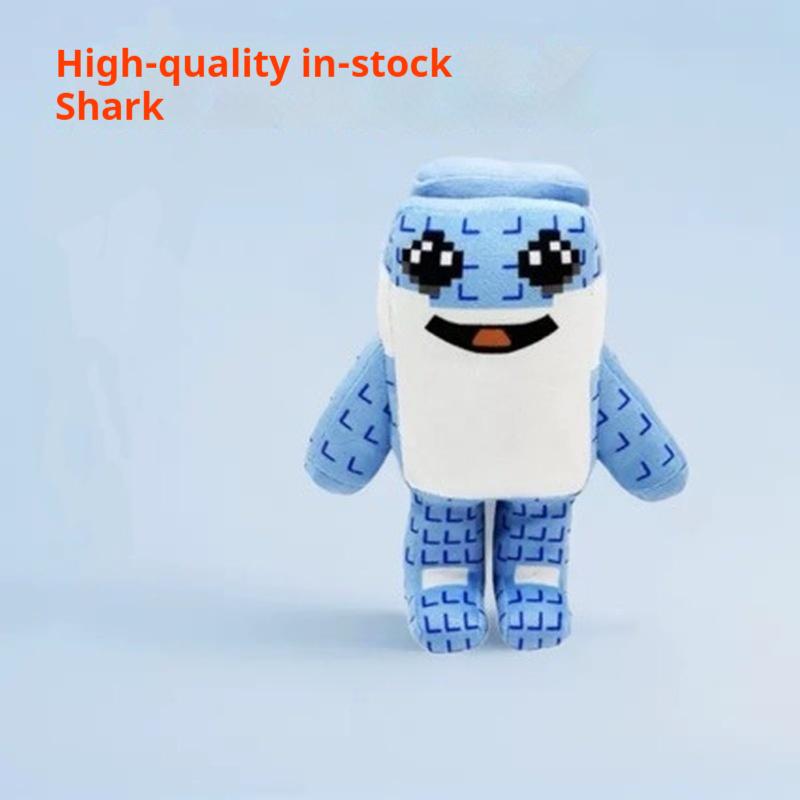Roblox Pixel Shark Plush Doll Steal A Brainrot Game Peripheral Soft Stuffed Toy For Kids Game Fans Home Bedroom Decor