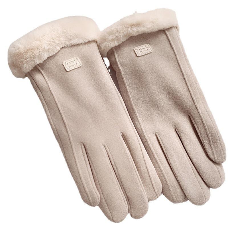 1 Pair of Comfortable Multi-color Tactile Gloves - Winter Cold-proof, Plush Winter Gloves, Outdoor Casual Gloves
