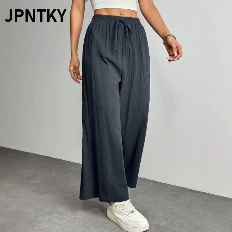 JPNTKY Women's Fashion Casual Solid Color Print Pants & Capris