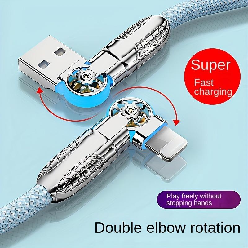 Podwójny łokieć obrotowy z lekkim przedłużeniem typu C, szybki kabel do ładowania danych, odpowiedni do telefonów komórkowych, kabel do ładowania w samochodzie, do wygodnego grania