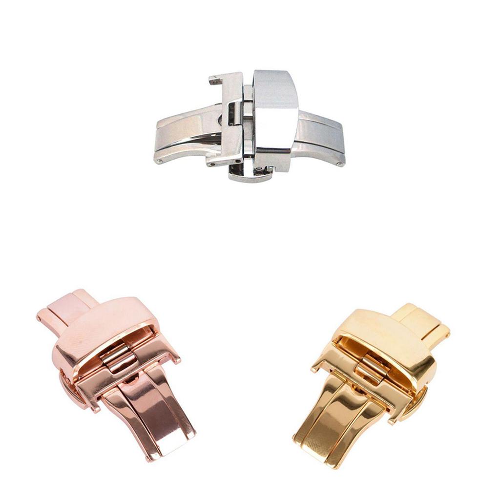 Premium Gold Edelstahl Uhrenschließe Schmetterlingsschließe Hochglanzpoliertes Finish