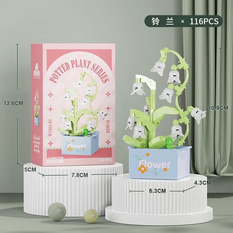 Bukiet Kwiatów Mini Klocki Konstrukcyjne Zestaw Kwiatów 3D DIY Kreatywne Rośliny Mikro Klocki do Dekoracji Domu Prezent dla Dziewczynki Dorosłych Dzieci