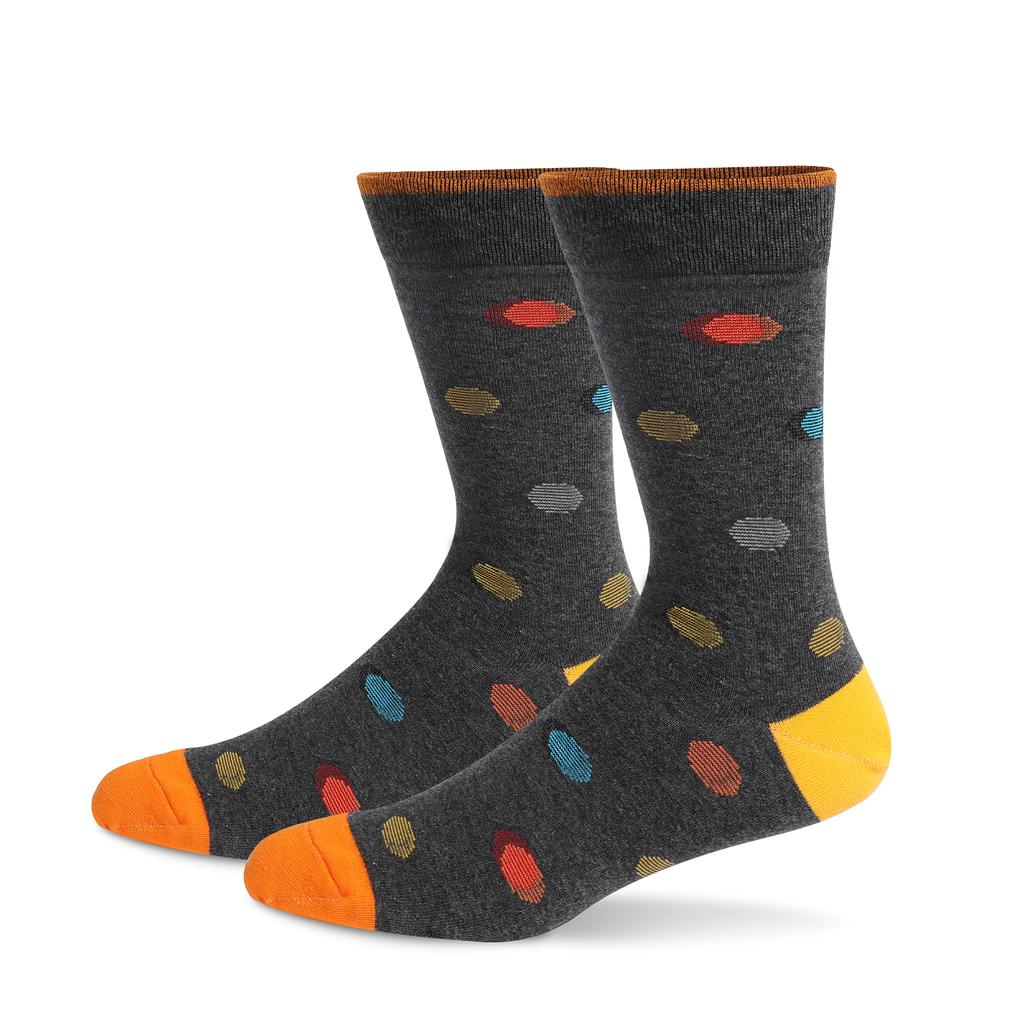 1Pairs Mens Fun Dress Socks Pattern Funny Socks Pack Colorful Striped Combed Cotton Novelty Socks Cool Breathable Casual Socks