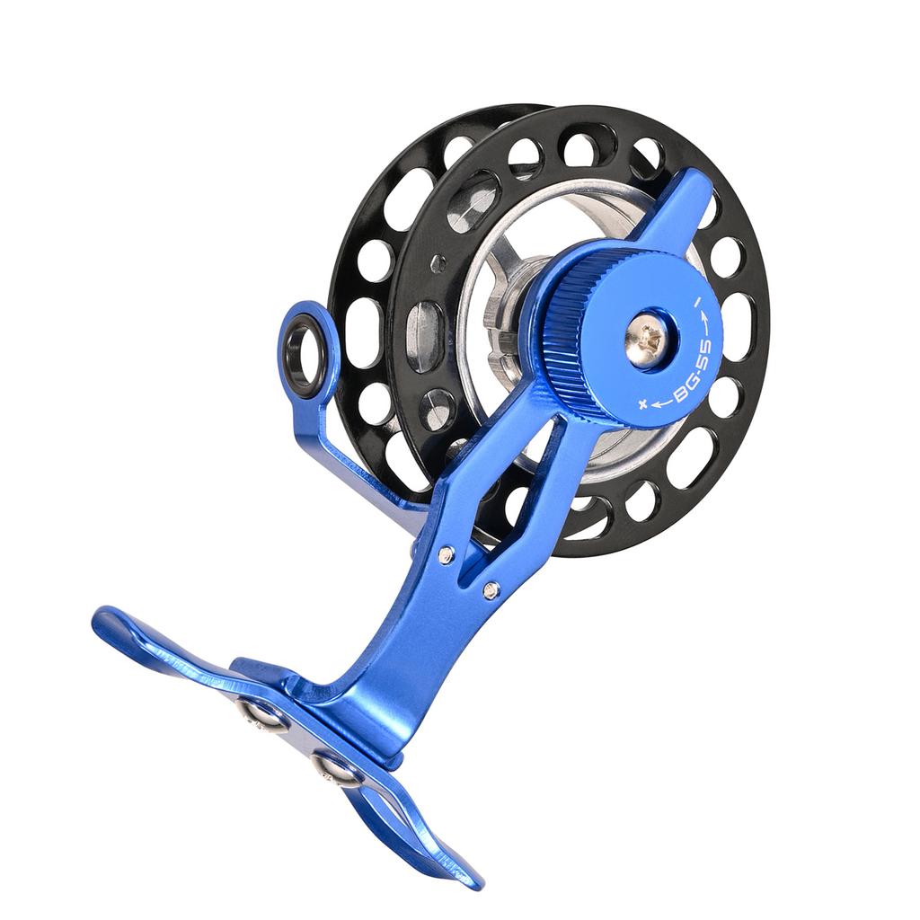 Left-Handed Ice Fishing Reel Full Metal Skeleton Aluminium 39g Lightweight with Unloading Force Adjustment for Ice Fishing Enthusiasts